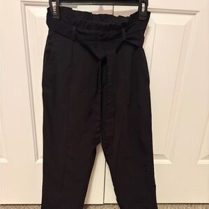 DO+BE Elegant Black Trousers with ruffle waist and tie